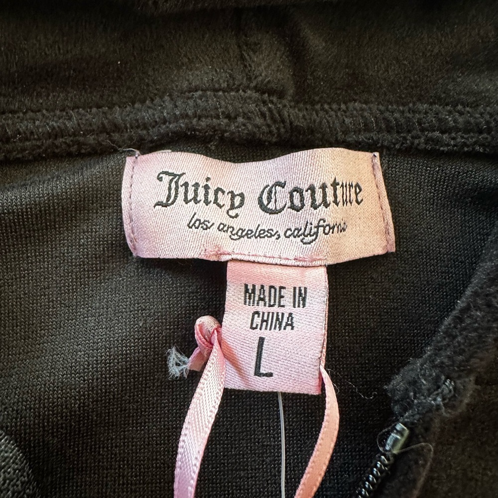 Juicy Couture Black Velour Zip-up Jacket - Picture 5 of 9